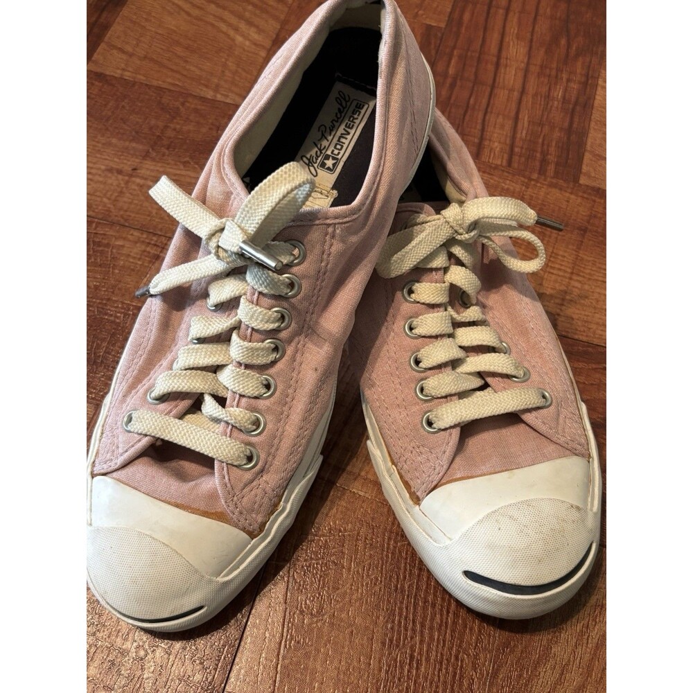 Converse Jack Purcell Pink Textile Low Top Sneakers Rubber Sole 2007 Vtg W9.5/M8